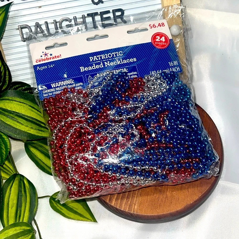 Patriotic Beaded Necklaces - Red, Blue